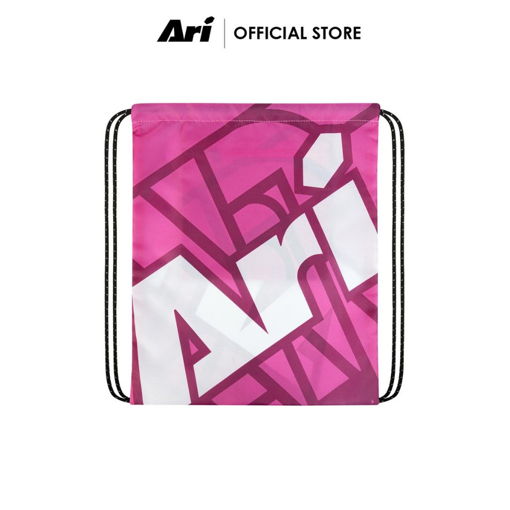 ARI ESSENTIAL URBAN TYPO GYMSACK - PINK (AHW1653-07)  กระเป๋ายิมแซค อาริ URBAN T