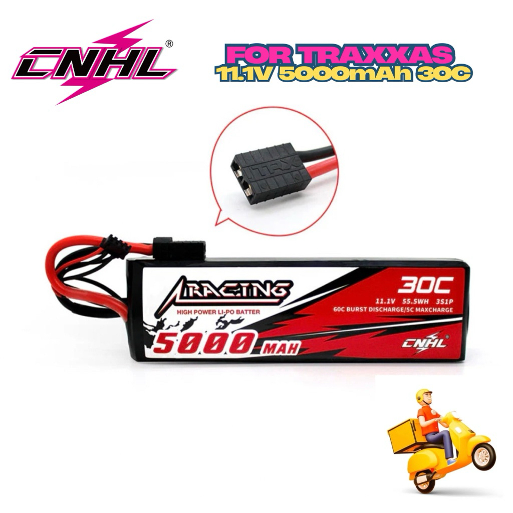 ⭐️แบตรถบังคับ TRAXXAS Lipo 3S 11.1V 5000mAh 30C ปลั๊ก TRX by CNHL