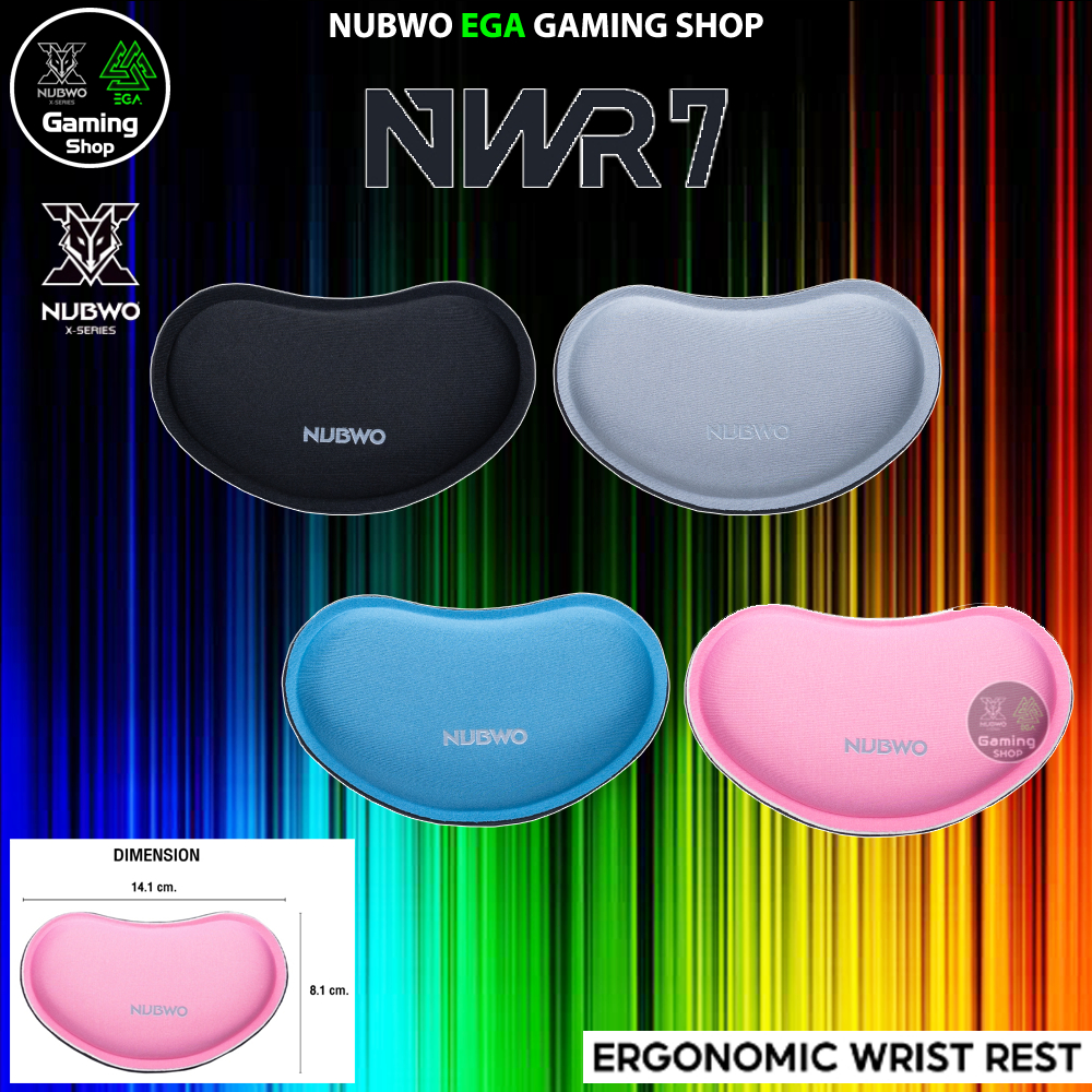🎮 GAMING NUBWO NWR7 WRIST REST Best Ergonomic แผ่นรองข้อมือ เมาส์ ผลิตจากเมมโมรี่โฟม พร้อม Anti-Slip ป้องกันการลื่นไถล