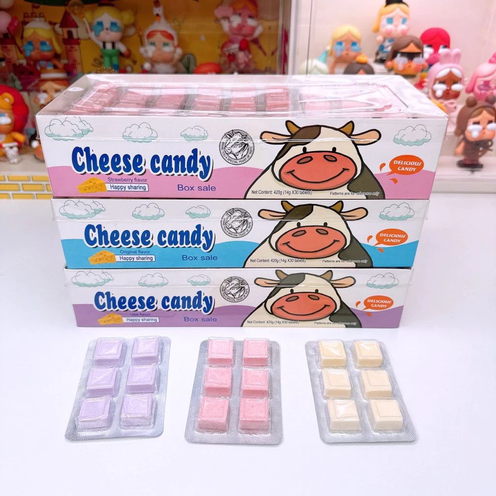 แคนดี้ชีสนมวัว 3 รส นมชีสแบบก้อน 1 กล่อง 30 ชิ้น