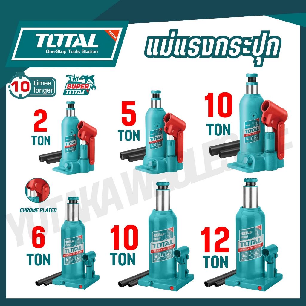 Total แม่แรงกระปุก 2 - 20 ตัน รุ่น THT109024,THT109054,THT109104,THT109102,THT109122,THT109062