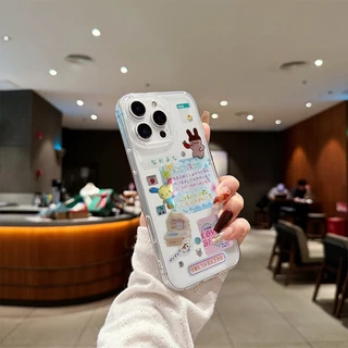 โปร่งใส จัดส่งจากประเทศไทย สไตล์ญี่ปุ่นน่ารักนุ่ม for iPhone เคสไอโฟน 11 12 13 14 15 16 PLUS PRO MAX X XS MAX XR 7/8PLUS