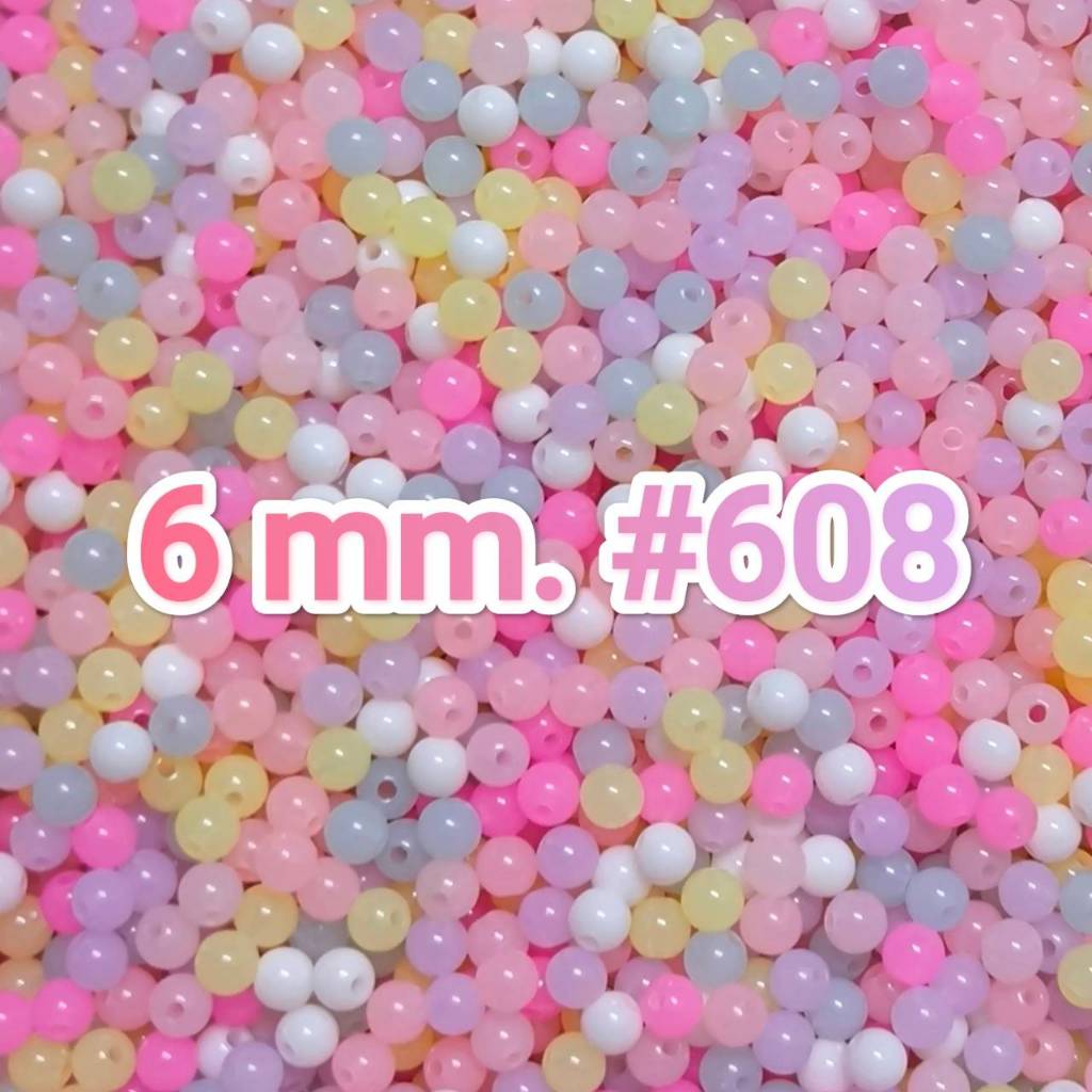 ลูกปัดกลม สีขุ่น/สีเยลลี่/สีใสแจ๋ว ผสมสดใส 4/6/8/10mm. – โปรปัง