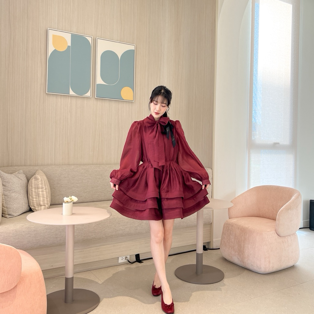 🥐🫖✨Lady Isabella Dress - Miida  รุ่นสั้นมาแล้ว ผ้าออแกนดี้ฟูเจ้าหญิงหรูหรา