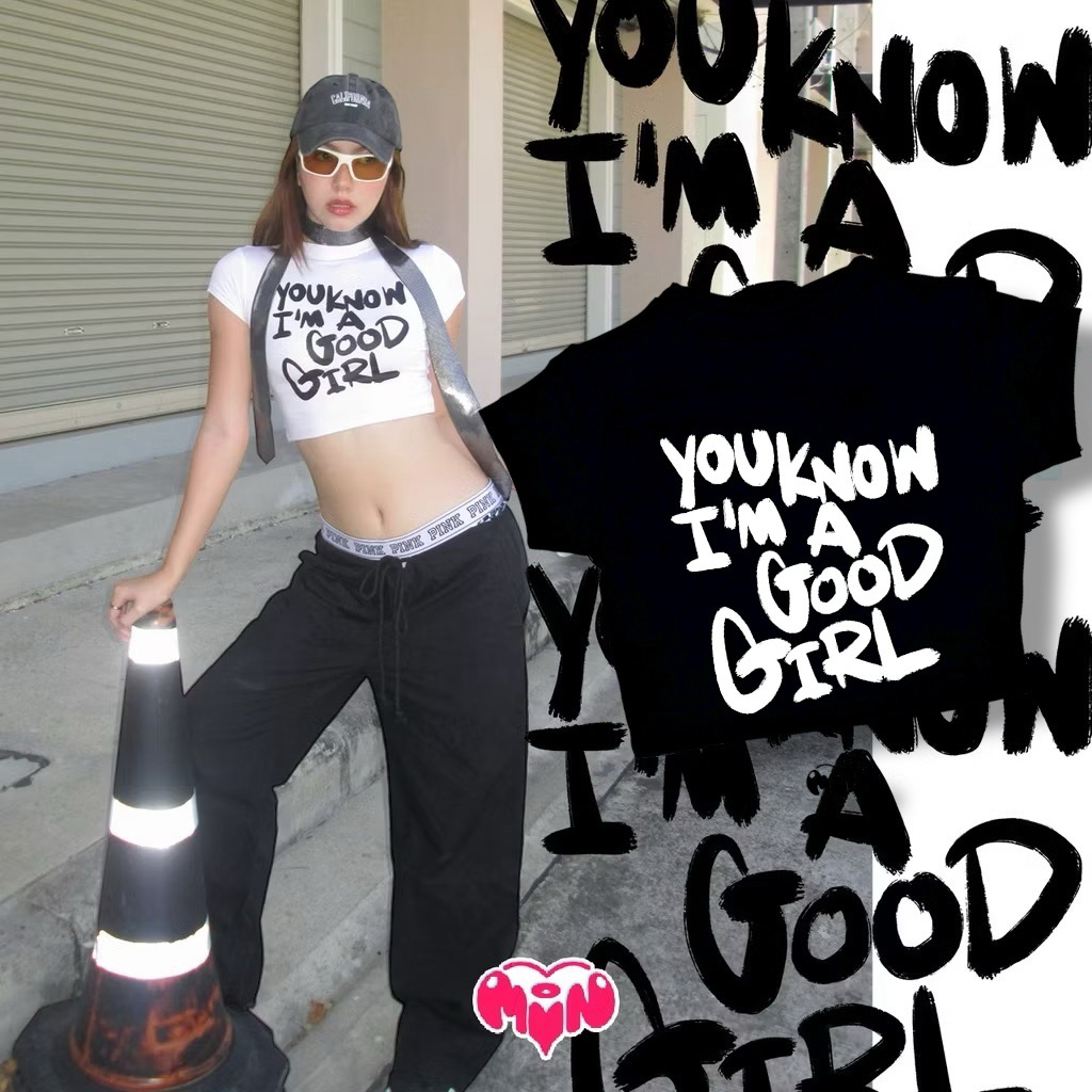 Restock !! เสื้อครอป You know i'm a good girl - MAYANA BKK