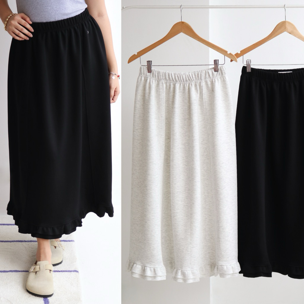 Lenebkk Loli Warm Frill Skirt กระโปรงผ้าวอมระบายชาย Airport Look