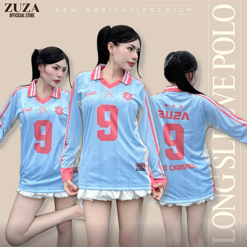 ZUZA LongSleeve Jersey เสื้อคอปกแขนยาว ผ้าไมโคร Oversize ชายหญิง thumbnail 5