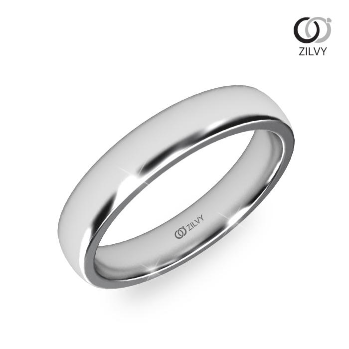 ZILVY - แหวนชายเงินเเท้ชุบทองคำขาว  3MM(BR225)