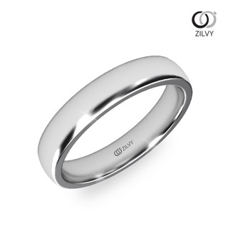 ZILVY - แหวนชายเงินเเท้ชุบทองคำขาว  3MM(BR225)