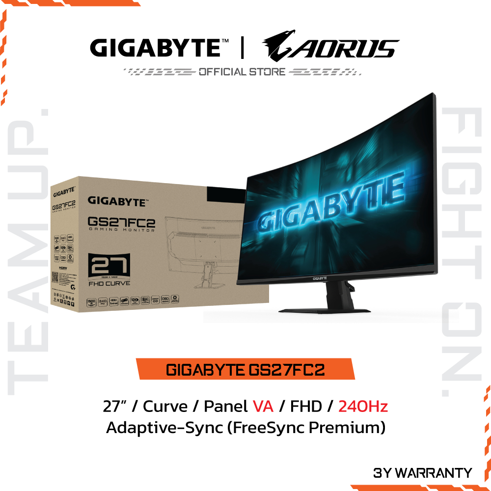GIGABYTE GS27FC2 Gaming Monitor (จอมอนิเตอร์) | 27" FHD | VA | 1ms | 240Hz | Adaptive-Sync