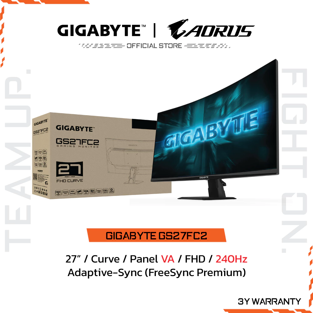 GIGABYTE GS27FC2 Gaming Monitor (จอมอนิเตอร์) | 27" FHD | VA | 1ms | 240Hz | Adaptive-Sync