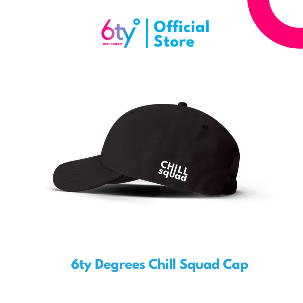 6ty Degrees หมวกสีดำ ChillSquad  จัดส่งตามหลังให้ทางไปรษณีย์ภายใน 30 วัน