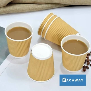 พรีเมี่ยม แก้วกาแฟร้อน แก้วกระดาษ 2 ชั้น สีดำ คุณภาพดีที่สุด ทนความร้อน Ripple Cup