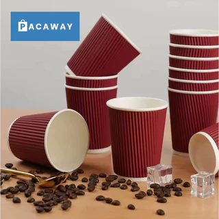 พรีเมี่ยม แก้วกาแฟร้อน แก้วกระดาษ 2 ชั้น สีดำ คุณภาพดีที่สุด ทนความร้อน Ripple Cup