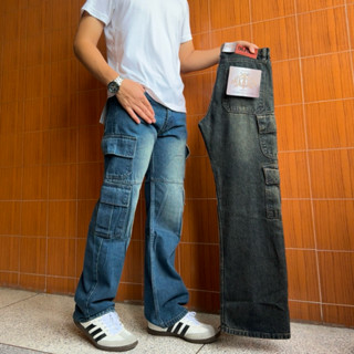 กางเกงยีนส์คาโก้ขายาวกระบอกใหญ่ 8 กระเป๋า ป้ายBLADE