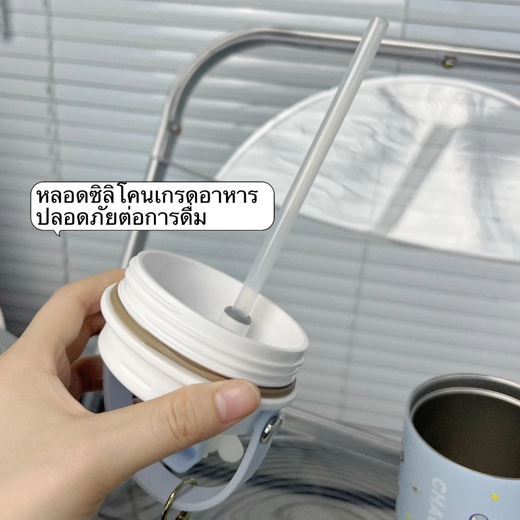 แก้วน้ำเก็บอุณหภูมิ Sanrio น่ารัก ขนาดใหญ่ 600ML/900ML แก้วน้ำเย็น-ร้อน DIY พร้อมหูหิ้ว thumbnail 9