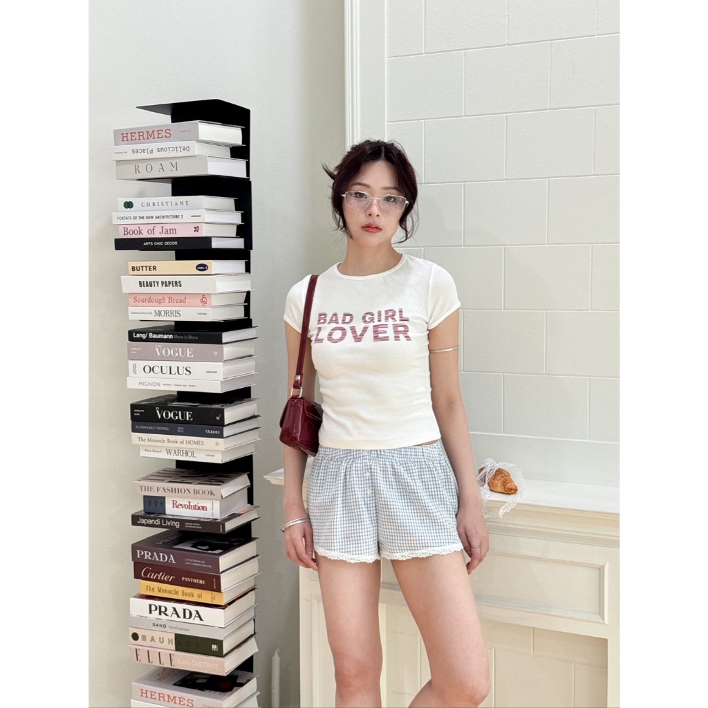 Choosedress A5560 Lullaby Cozy Shorts กางเกงขาสั้นเเต่งขอบลูกไม้ รูปที่ 6
