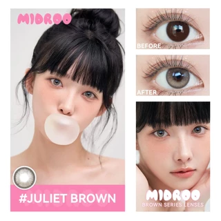 Midroo Juliet lens【0~-600°】 แว่นตาสายตาสั้น คอนแทค อนแทคเลนส์ขายดี มีไฮไลท์ สายหวาน รายเดือน Brown/ Grey/Bule 14.2mm