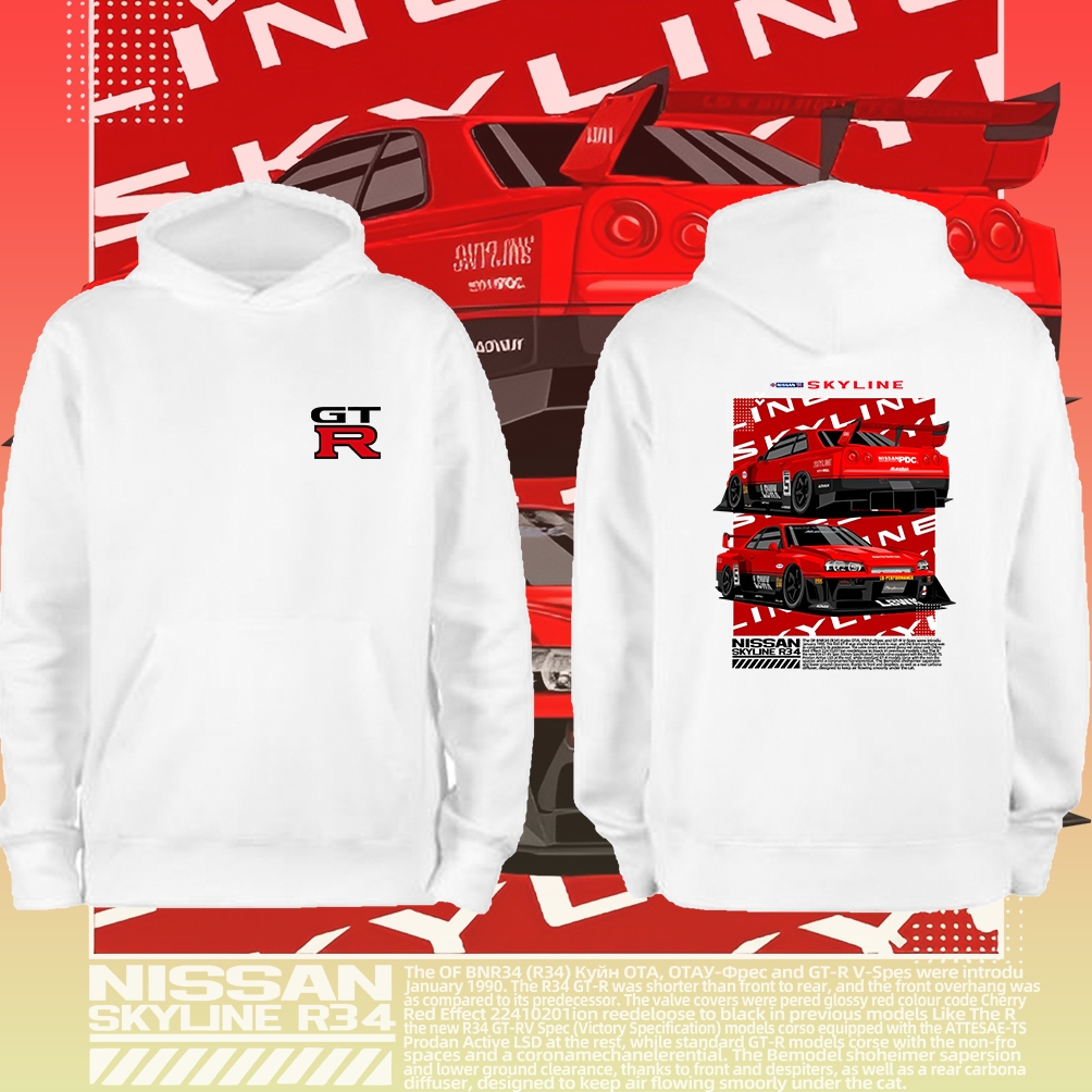Nissan GTR Pattern Hoodie Cotton Adult Casual Hoodie M-3XL นิสซัน GTR