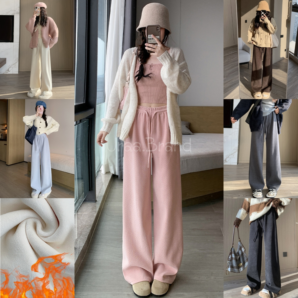 บุขนกันหนาว / 5 สี กางเกงขายาวบุขน รุ่น กางเกงไหมพรมขายาว Long Pant Winter Lookfuk Ultra Seen + Line