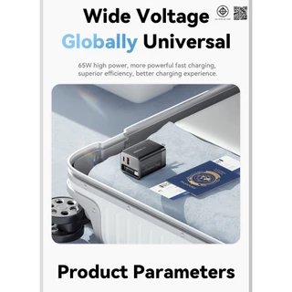 Essager อะแดปเตอร์พร้อมสายชาร์จ USB Type C 65W รองรับชาร์จเร็ว อุปกรณ์ชาร์จโทรศัพท์ ที่ชาร์จโทรศัพท์ B08