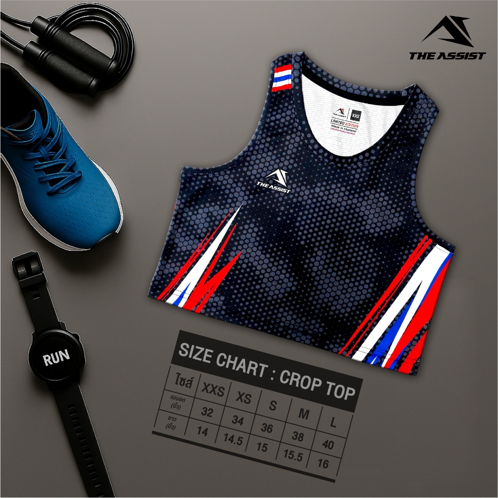 เสื้อวิ่ง เสื้อลำลอง ออกกำลังกาย เสื้อ crop TA-209 “Thunder Strike” - รูปที่ 5