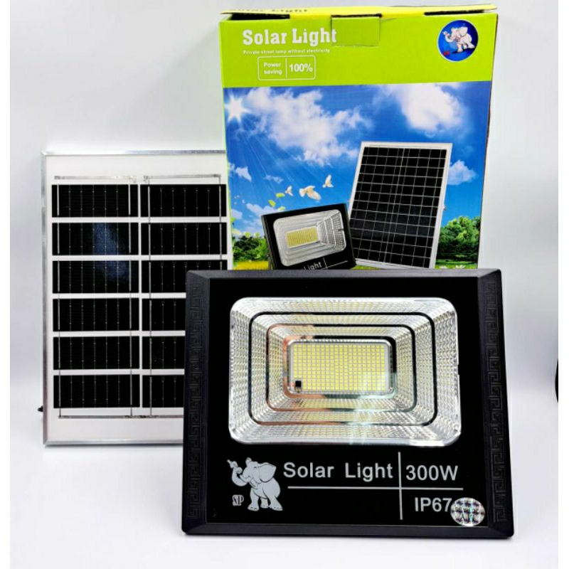 Solar Light ไฟสปอร์ตไลท์ ไฟ LED กันน้ำ แผงโซล่าเซลล์ 300W