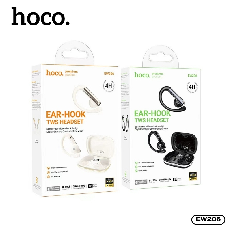 หูฟังBluetooth V6.0 HOCO EW206 ดีไซน์แบบคล้องหู น้ำหนักเบา สวมใส่สบาย คุณภาพเสียง HI-FI Audio ราคา ถูกที่สุด ดีลบีเคเค แกลเลอรีภาพที่ 9