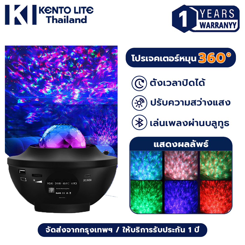 โคมไฟโปรเจคเตอร์ พร้อมลำโพงบลูทูธ ไฟแต่งห้อง sky projector ไฟตกแต่งห้อง โคมไฟดาว ไฟตกแต่งห้องนอน