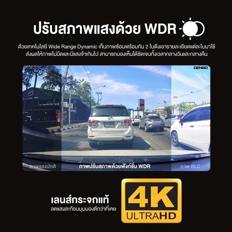 [NEW] Dash Cam 4K+2160P Full HD F+R กล้องติดรถยนต์ มุมกว้าง170 °องศา APP WiFi GPS การดูแบบเรียลไทม์ โหมดกลางค โหมดกลางคื - รูปที่ 5