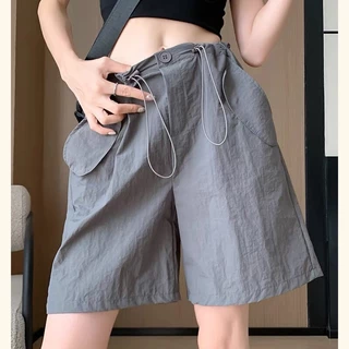 Hotgirl พร้อมส่งจากกทม กางเกงขาสั้น ผญ กางเกงขาสั้นเอวสูงสีดำสไตล์เกาหลีสำหรับผู้หญิง