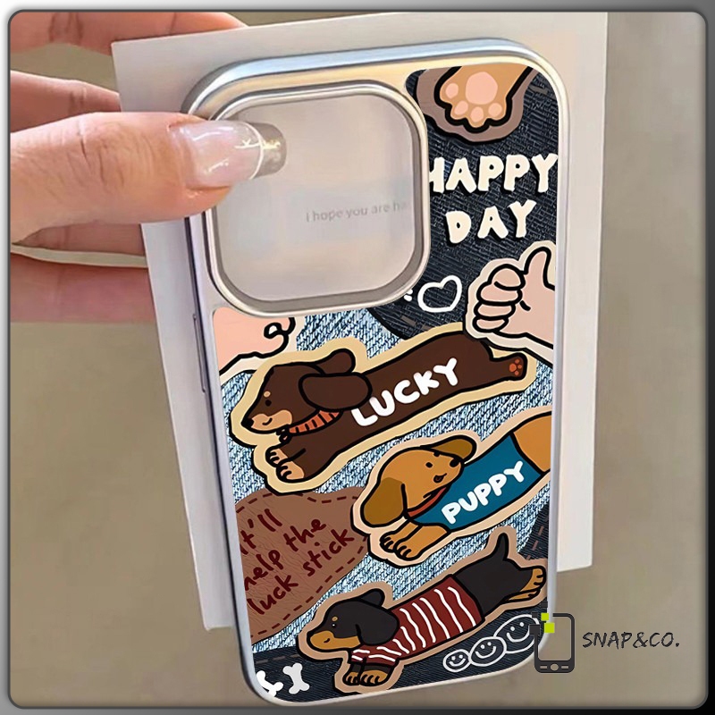for เคสไอโฟน 13 12 11 iPhone 16 15 14 PRO MAX X XS MAX XR 7/8PLUS เคสโทรศัพท์สุนัขน่ารักแอปเปิ้ลโทรศัพท์ จัดส่งจากประเทศ