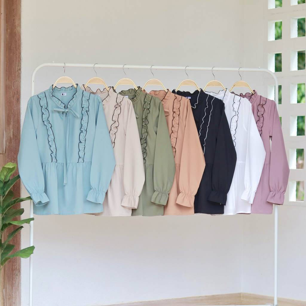 A353 เสื้อคอระบายขอบดำ / อก 36