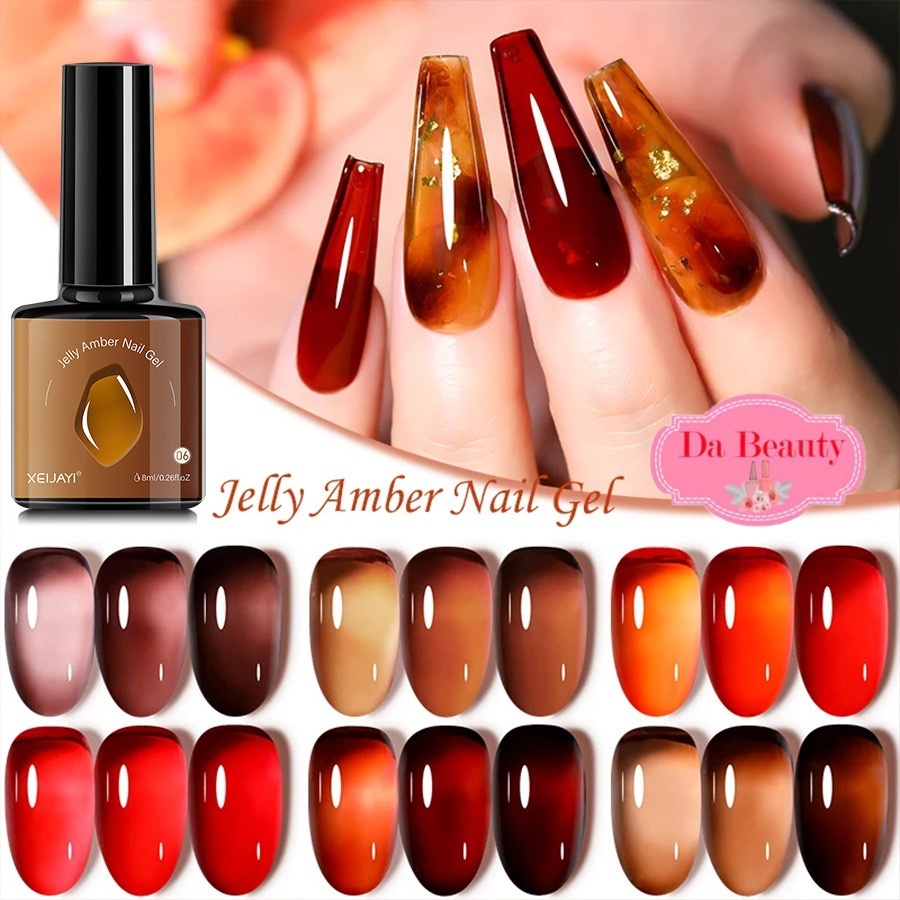 XEIJAYI สีเจลไซรัป มีเสน่ห์สุดๆ สีนางเอก สีคาราเมล สีเจลสีแดง สีน้ำตาล สีทาเล็บเจล สีเจล 8 ml.