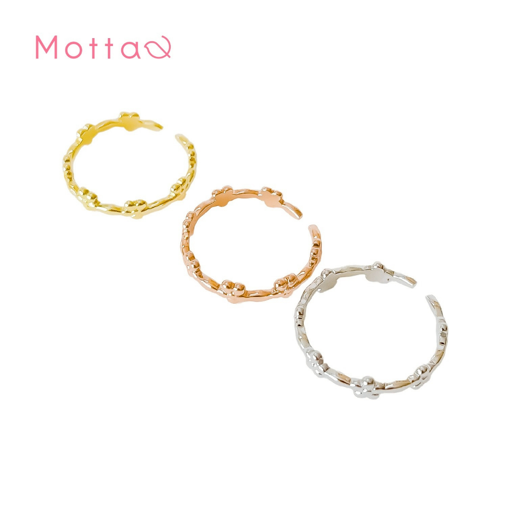 Motta Ring แหวนชุบทองคำขาวลายดอกไม้