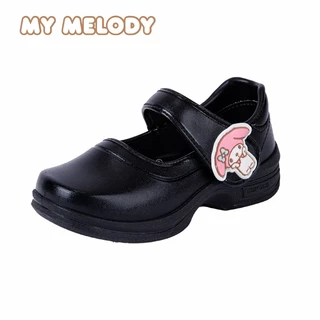 MY MELODY ใหม่ล่าสุด รองเท้านักเรียนหญิงมายเมโลดี้ หนังดำพื้นลายมายเม รุ่นMM-101