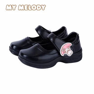 MY MELODY ใหม่ล่าสุด รองเท้านักเรียนหญิงมายเมโลดี้ หนังดำพื้นลายมายเม รุ่นMM-101