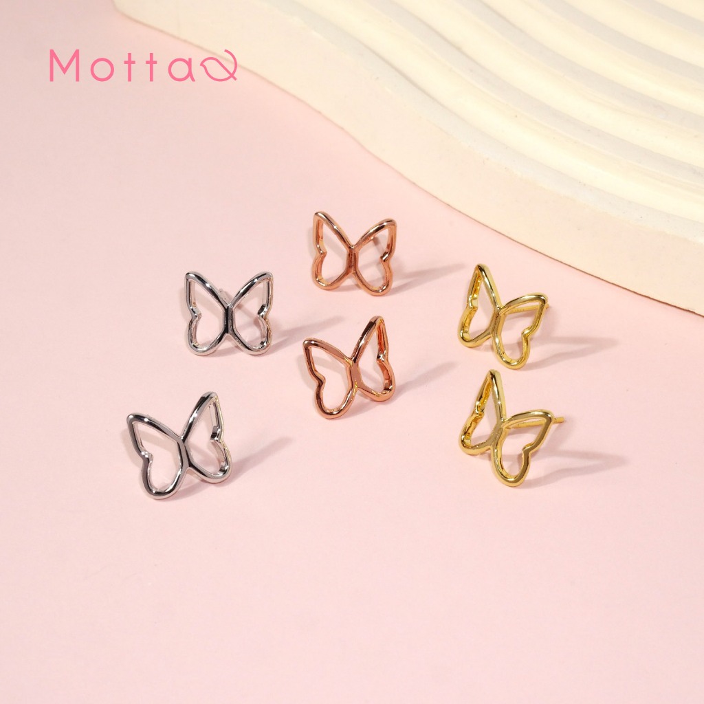 Motta Earring ต่างหูติดหูชุบทองคำขาวผีเสื้อ