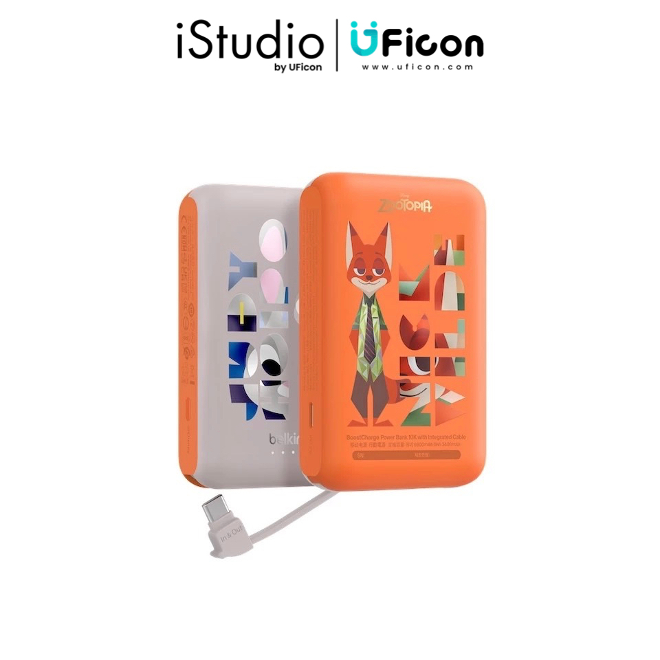 Power Bank: BELKIN 10,000Mah BPB021QCOG- DY พร้อมสายUSB-C ; iStudio by UFicon