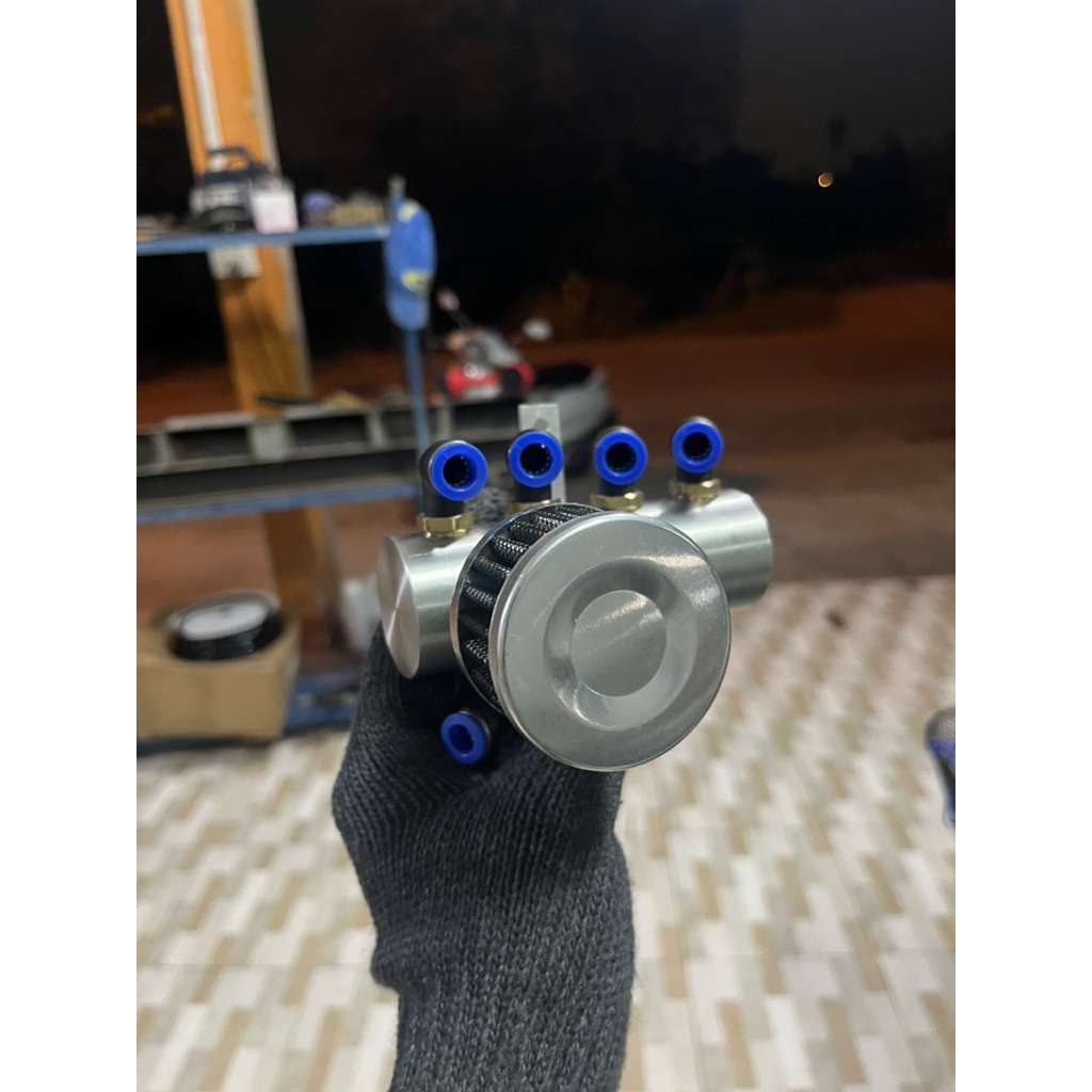 ถังดักไอ 5 รู พร้อมน้ำมันไหลกลับ ใส่รถได้ทุกรุ่น