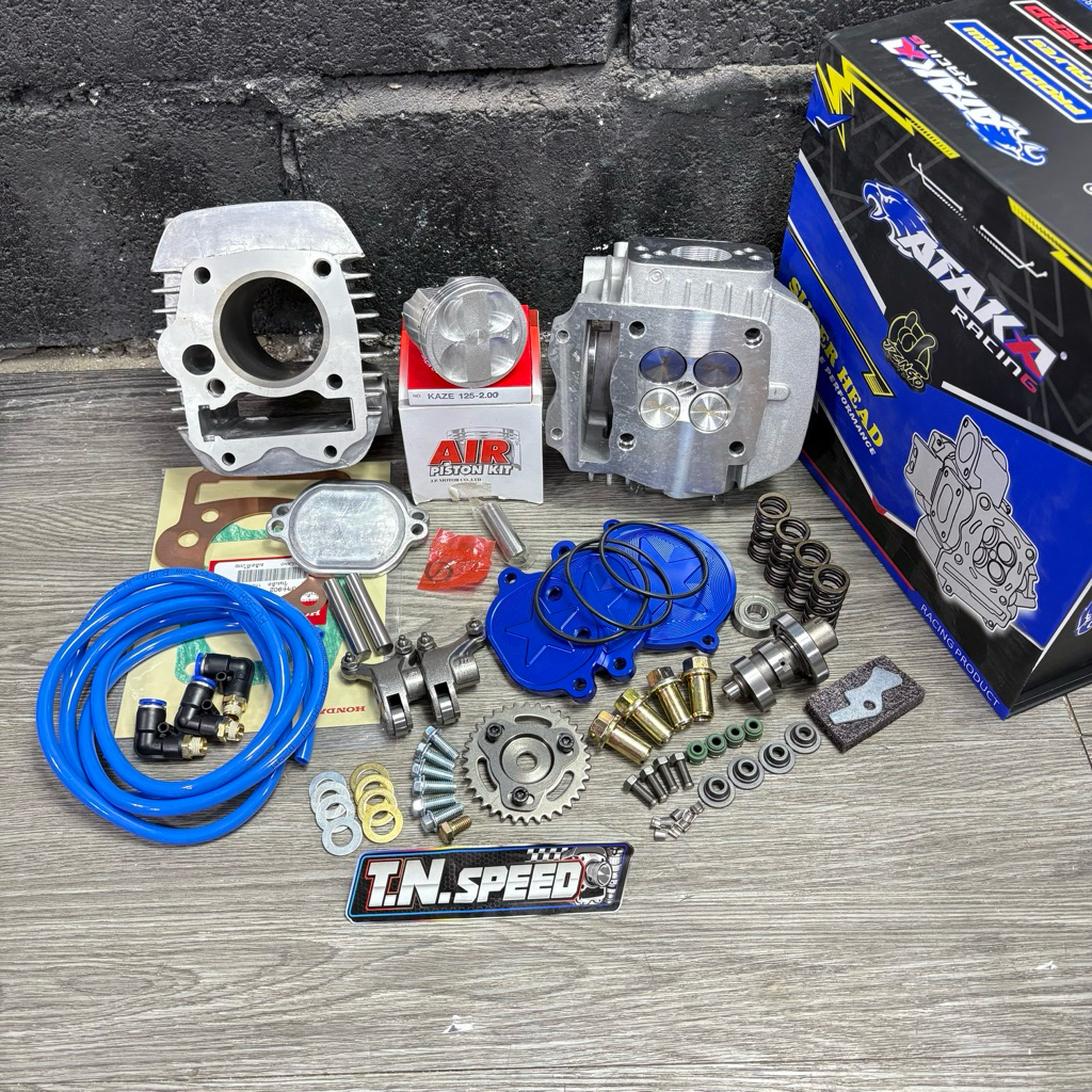 ชุดลูกสูบ AIRฝา ATAKA 4 วาล์ว w125 ครบชุด ขนาดลูกสูบ 56/57/59/60/61/62/66/67 ใส่เวฟ125คาบู/125i บังล