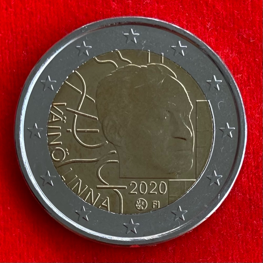 🇫🇮 เหรียญยูโร ฟินแลนด์​​ Finland 2 euro ปี 2020 2€ Väinö Linna เหรียญต่างประเทศ