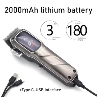 KEMEI รุ่นKM-1550 ปัตตาเลี่ยนตัดผมไร้สาย ใช้งานง่าย หน้าจอLED ทีตัดผมแบบชาร์จไฟ อุปกรณ์ตัดผม