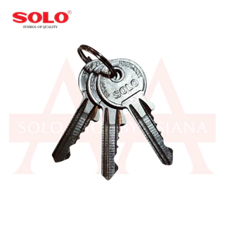 Solo No.84 L-30/40/50 MM กุญแจสปริงทองเหลืองโซโลรุ่นดับเบิ้ลบิลสเตอร์แพ็ค ขนาด 30,40,50 มม.