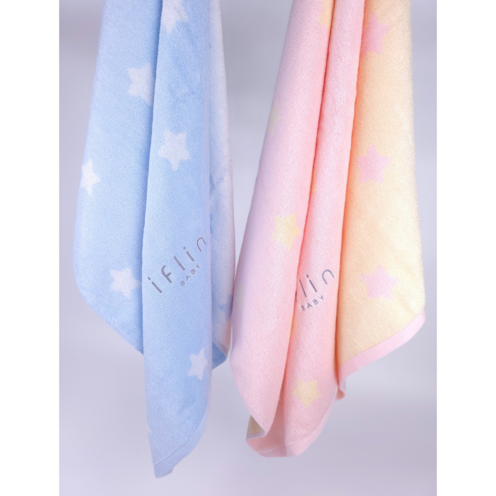 Iflin Baby - ผ้าเช็ดตัวใยไผ่ 100% (หนานุ่มฟู & ยับยั้งแบคทีเรีย) - Bamboo Towel 100% - 60×120 ซม.