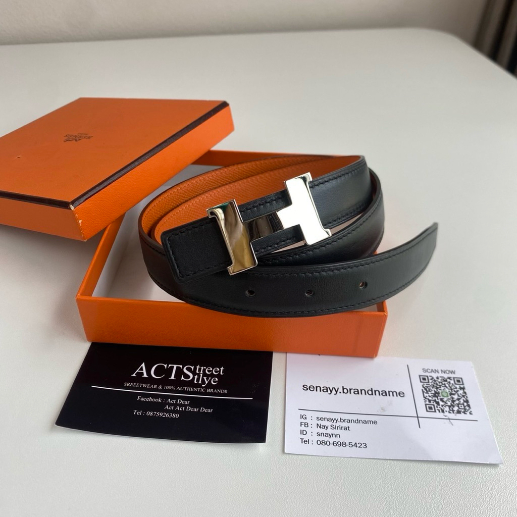 Hermes belt 24mm black/orange Size 80