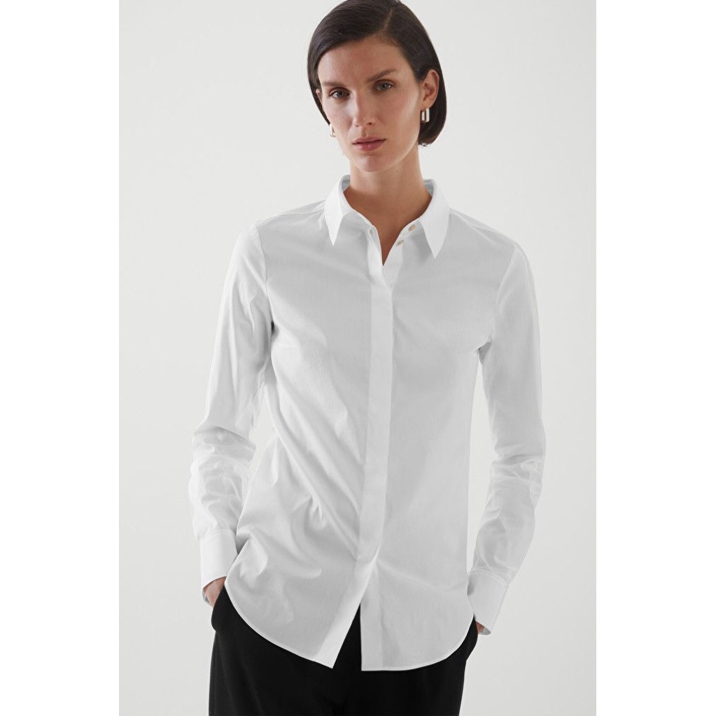 เสื้อเชิ้ต COS slim fit long sleeve shirt เเท้ ส่งต่อ (เก็บโค้ดป้ายเหลืองลดอีก 20% หรือ Coins Cashba