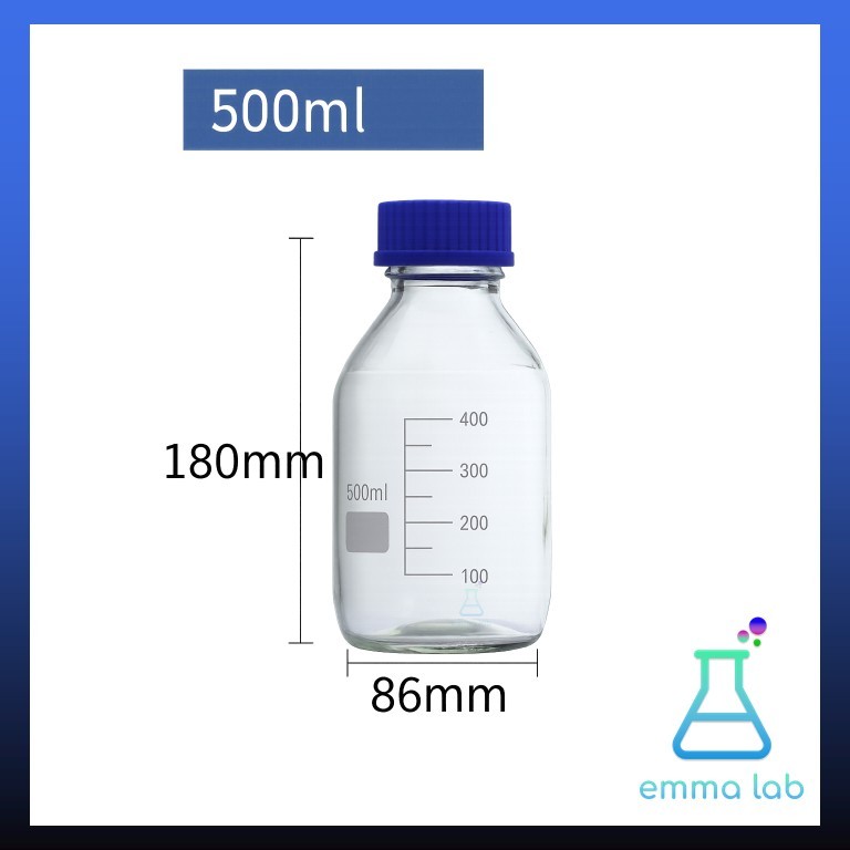 ขวดแก้ว ขวดสารเคมี แบบฝาเกลียว ขนาด 250, 500,1000,2000ml, Duran Bottle / Reagent bottle, Glass Laboratory Bottle, Glass - รูปที่ 6