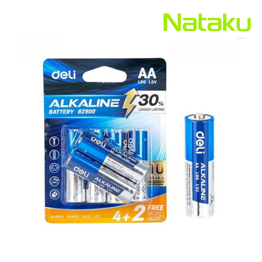 ถ่านไฟฉายอัลคาไลน์  AA AAA 6 ก้อน กำลังไฟแรงกว่า 30 เท่า ได้รับมาตรฐานอุตสาหกรรม Simple Light