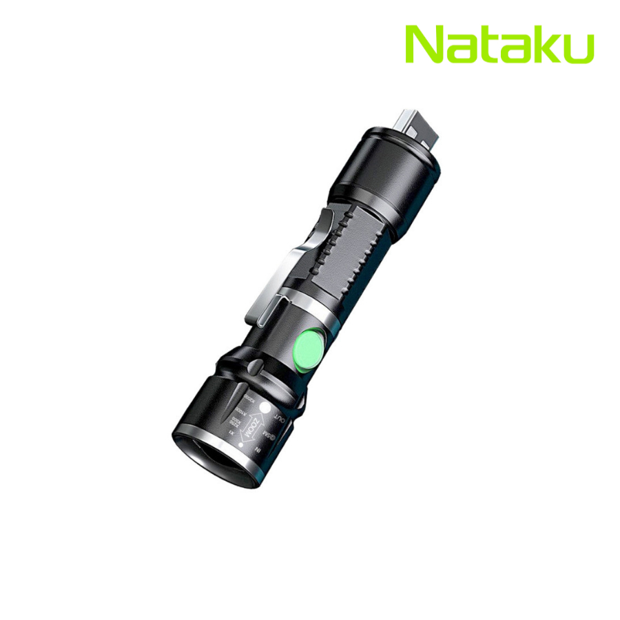 Nataku ไฟฉายLED ไฟฉายซูมได้ ไฟฉาย 3 โหมด ไฟฉายอเนกประสงค์ ไฟฉายขนาดเล็ก ไฟฉายพกพา ชาร์จแบตได้ด้วยUSB